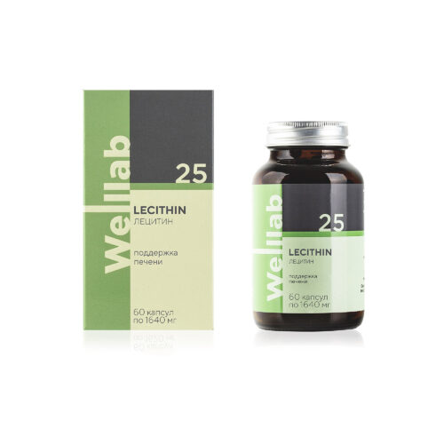 БАД с натуральными фосфолипидами Welllab LECITHIN 60 капсул