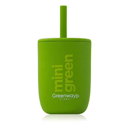 Детский стакан с трубочкой mini green 300 мл
