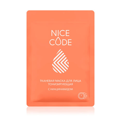 Тканевая маска для лица тонизирующая с ниацинамидом NICE CODE